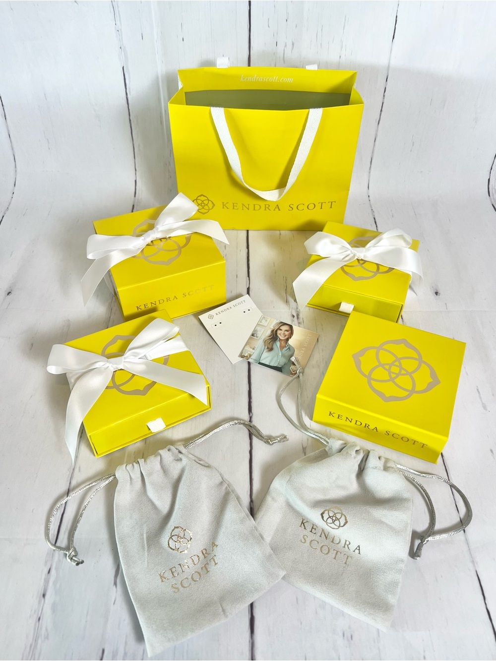 Kendra Scott Empty Gift Box Bag Packaging Bundle Set 9pc Lot with Bows
